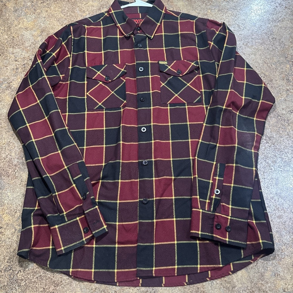 Dixxon Flannel Co Long Sleeve Form And Fuction XL TALL Plaid Red Yellow Black